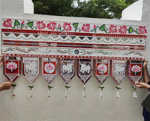 Designer Pataka Toran with Large Top Base Having Pichwai Motiffs