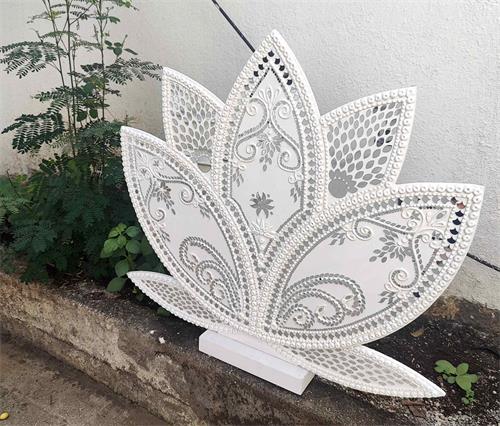 Lotus Cutout with Stand Ganesh Backdrop