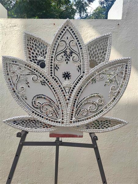 Lotus Cutout with Stand Ganesh Backdrop