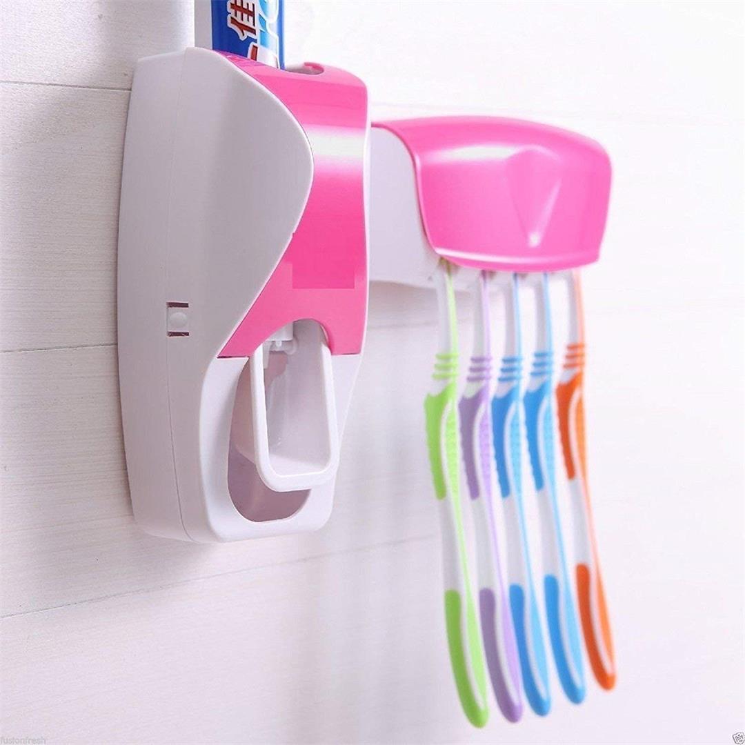Automatic Dustproof Toothpaste Dispenser Hands Free Toothpaste Squeezer Kit
